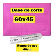 Base De Corte A2 60x45cm Rosa Modelo Novo Marcações + Régua 60cm