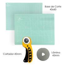 Base De Corte A2 Placa Para Cortar Tecidos 60x45 Cortador Circular 45mm + 1 Lamina Reserva