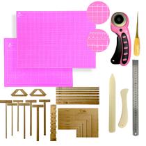 Base de Corte A3 45x30 Mesa Apoio Placa Para Cortar Tecido Papel Kit Cartonagem Encadernação Esquadros Gabarito Scrapbook Cortador de Tecido Papel 45mm Dobradeira Agulhão