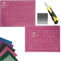 Base de Corte A3 45x30cm Dupla Face AutoCura Multiuso Estilete Profissional Kit Patchwork Artesanato Scrapbook Costura