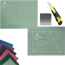 Base de Corte A3 45x30cm Dupla Face AutoCura Multiuso Estilete Profissional Kit Patchwork Artesanato Scrapbook Costura