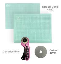 Base De Corte Para Patchwork Artesanato Placa Mesa 60x45 Cortador Circular 45mm + 1 Disco Refil