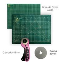 Base De Corte Para Patchwork Artesanato Placa Mesa 60x45 Cortador Circular 45mm + 1 Disco Refil Base De Corte Para Patchwork Artesanato Placa Mesa 60x45 Cortador Circular 45mm + 1 Disco Refil