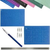 Base de Corte Placa Grande 90x60 Multiuso Costura Patchwork Artesanato Scrapbook Estilete Bisturi Régua Metal 60cm
