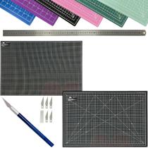 Base de Corte Placa Grande 90x60 Multiuso Costura Patchwork Artesanato Scrapbook Estilete Bisturi Régua Metal 60cm