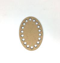 Base de Crochê Oval Cesto Fio Malha 10 cm MDF 3 mm