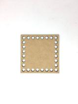 Base de Crochê Quadrada Cesto Fio Malha 10 cm MDF 3 mm