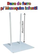 Base de ferro 2 pinos para manequim (infantil unissex) na cor branca