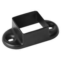 Base de flange de poste quadrado OTTFF Black Steel, pacote com 10, 87x42mm