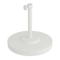 Base de guarda-chuva California Umbrella 22,68 kg de concreto redondo branco Base de guarda-chuva California Umbrella 22,68 kg de concreto redondo branco