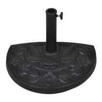 Base de guarda-sol semirredonda de resina vidaXL Black Steel Universal