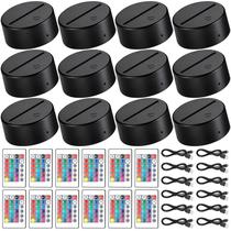 Base de lâmpada LED Honoson 3D Night 16 cores com controle remoto