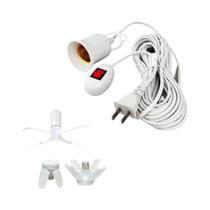 Base De Lâmpada LED Universal De 2,3m-9,3m Com Interruptor Adaptador De Soquete De Lâmpada E27