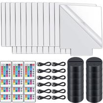 Base de luz LED Riakrum 12 peças com folha de acrílico 3D Night
