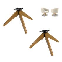 Base de Madeira Giratória para Poltrona Kit 2 30cm