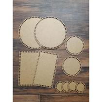Base de Mdf Cesto Fio Malha Crochê - Kit Diversos Tamanhos 10 Un Base de Mdf Cesto Fio Malha Crochê - Kit Diversos Tamanhos 10 Un