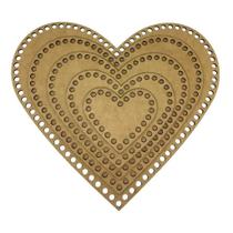 Base de MDF Crochê Fio de Malha Coração