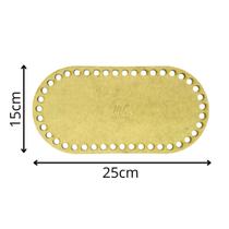 Base de MDF Oval Arredondada crochê/Fio de malha - 25cm x 15cm