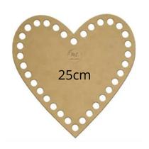 Base de MDF para crochê/Fio de malha Coração - 25cm x 25cm Base de MDF para crochê/Fio de malha Coração - 25cm x 25cm