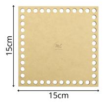Base de MDF para crochê/Fio de malha Quadrada - 15cm x 15cm Base de MDF para crochê/Fio de malha Quadrada - 15cm x 15cm