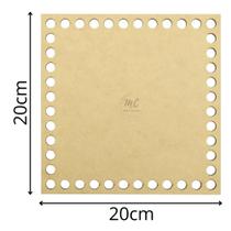Base de MDF para crochê/Fio de malha Quadrada - 20cm x 20cm Base de MDF para crochê/Fio de malha Quadrada - 20cm x 20cm