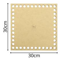 Base de MDF para crochê/Fio de malha Quadrada - 30cm x 30cm