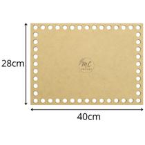 Base de MDF para crochê/Fio de malha Retangular - 28x40cm