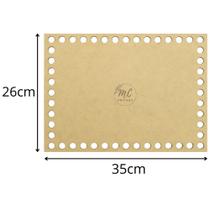 Base de MDF para crochê/Fio de malha Retangular - 35x26cm Base de MDF para crochê/Fio de malha Retangular - 35x26cm