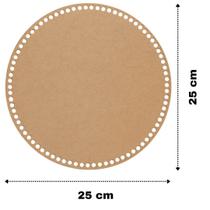 Base de MDF Redonda crochê/Fio de malha -