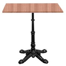 Base de Mesa Apus em Ferro Preto 75 cm (Alt) Tampo MDP Quadrado Noce Nat 70cm (Larg) x 2,5cm (Alt)