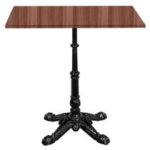 Base de Mesa Apus em Ferro Preto 75 cm (Alt) Tampo MDP Quadrado Walnut 60 cm (Larg) x 2,5 cm (Alt)