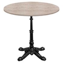 Base de Mesa Apus em Ferro Preto 75 cm (Alt) Tampo MDP Redondo Castanheira 80cm (Larg) x 2,5cm Alt Base de Mesa Apus em Ferro Preto 75 cm (Alt) Tampo MDP Redondo Castanheira 80cm (Larg) x 2,5cm Alt
