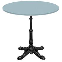 Base de Mesa Apus em Ferro Preto 75 cm (Alt) Tampo MDP Redondo Cinza 70 cm (Larg) x 2,5 cm (Alt) Base de Mesa Apus em Ferro Preto 75 cm (Alt) Tampo MDP Redondo Cinza 70 cm (Larg) x 2,5 cm (Alt)