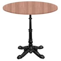 Base de Mesa Apus em Ferro Preto 75 cm (Alt) Tampo MDP Redondo Noce Nat 60cm (Larg) x 2,5 cm (Alt)
