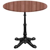 Base de Mesa Apus em Ferro Preto 75 cm (Alt) Tampo MDP Redondo Walnut 80 cm (Larg) x 2,50 cm (Alt) Base de Mesa Apus em Ferro Preto 75 cm (Alt) Tampo MDP Redondo Walnut 80 cm (Larg) x 2,50 cm (Alt)