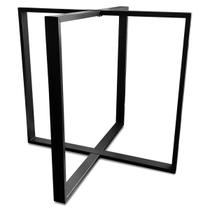 Base De Mesa Bolton Premium Em Aço Estilo Industrial Para Tampos de Pedra Vidro Madeira Até 1,50m