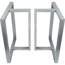 Base de Mesa de Jantar Kansas para Tampos de Vidro Pedra e Madeira até 200cm x 100cm - Prata