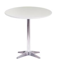 Base de Mesa Delta em Alumínio 75 cm (Altura) com Tampo em MDP Redonda 80 cm Branco