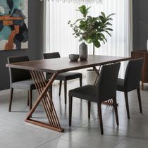 Base de Mesa Francis Em Aço Carbono 1,80m x 0,90m Para Tampo de Madeira Design Moderno