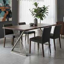 Base de Mesa Francis Em Aço Carbono 1,80m x 0,90m Para Tampo de Madeira Design Moderno