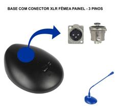 Base De Mesa P/Microfone Gooseneck,Conector Xlr,Chave On/Off