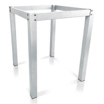 Base De Mesa Retangular Olten Branco P/ Tampos de 0,80m Vidro Pedra e Madeira