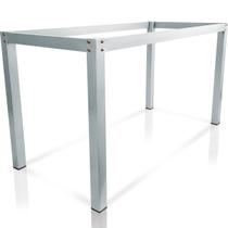 Base De Mesa Retangular Olten Branco P/ Tampos de 1,50x0,80 Vidro Pedra e Madeira