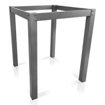 Base De Mesa Retangular Olten Prata P/ Tampos de 0,80m Vidro Pedra e Madeira Base De Mesa Retangular Olten Prata P/ Tampos de 0,80m Vidro Pedra e Madeira