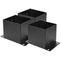 Base de postagem DWALE 6x6 3 peças de metal pesado revestida a pó preto Base de postagem DWALE 6x6 3 peças de metal pesado revestida a pó preto