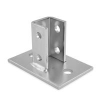 Base de poste de suporte OHLECTRIC de canal único 4x6cm galvanizada