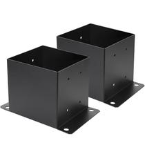 Base de poste DWALE 6x6 em metal pesado revestido a pó preto Base de poste DWALE 6x6 em metal pesado revestido a pó preto