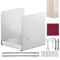 Base de poste VEVOR 6x6 em aço inoxidável ajustável com placa de ancoragem