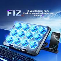 Base De Resfriamento Para Laptop Com 12 Ventiladores Silenciosos Para Laptops De 12 a 17,3 Polegadas