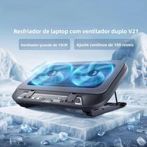 Base De Resfriamento Para Laptop Com Luz LED Ajustável E Ventilador Duplo Para Laptops De 14 a 17,3